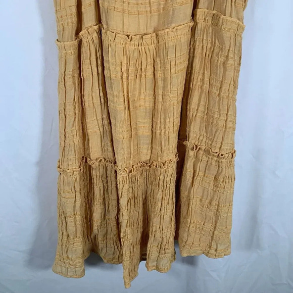 altar'd state Mini Dress Women's Small Yellow Tiered Sleeveless Sundress - Picture 3 of 8